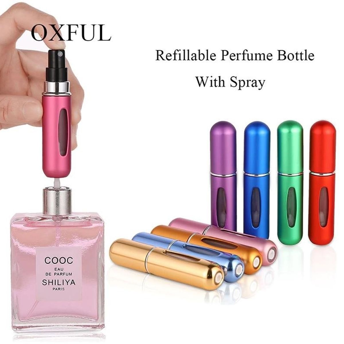 GENERICO - Botella Recargable de Perfume - Atomizador Portátil 5ml DORADO