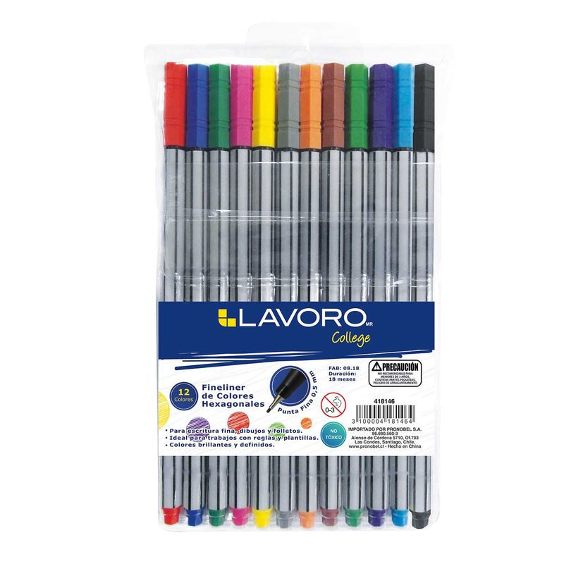 LAVORO - Fineliner 0,5 mm 12 Colores Lavoro