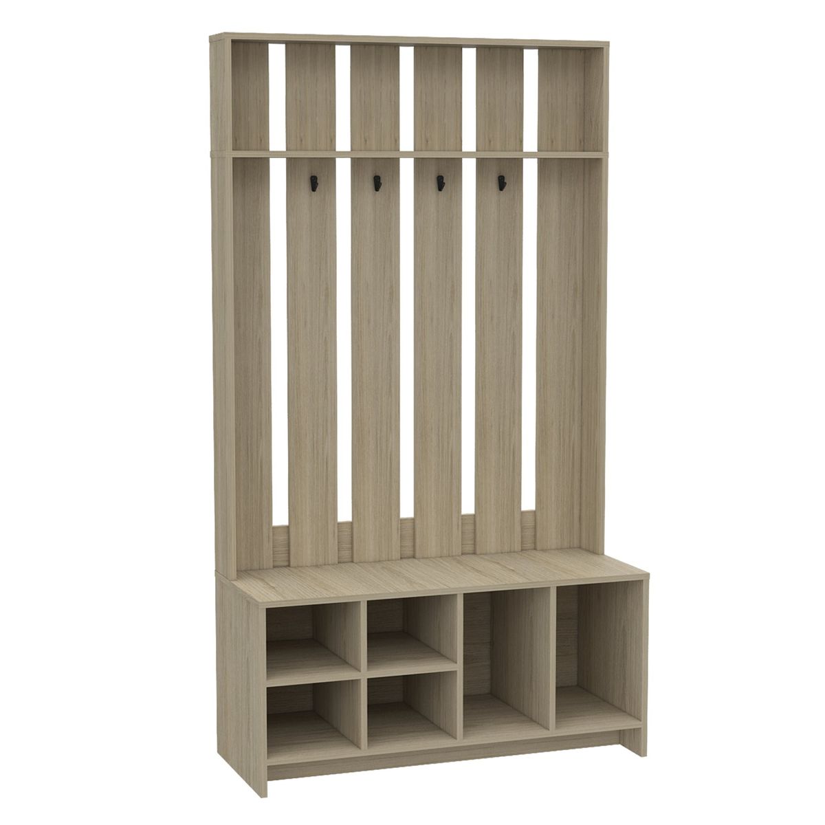 FMFURNITURE - Mueble Recibidor  7 Repisas Fm-001C Café Claro