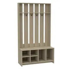 FMFURNITURE - Mueble Recibidor 7 Repisas Fm-001C Café Claro