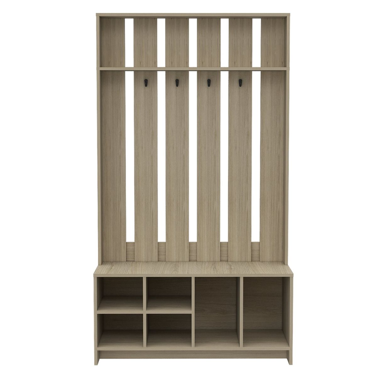 FMFURNITURE - Mueble Recibidor  7 Repisas Fm-001C Café Claro