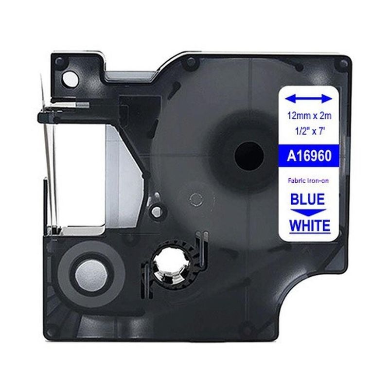 GENERICO - Cinta D1 alternativa dymo 12mm Para ropa  - Comercial Belsan - Azul….