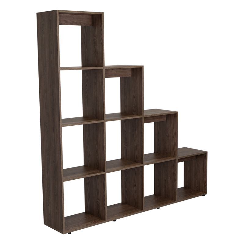 FMFURNITURE - Biblioteca Forma Escalera - Café Oscuro 170x155.1x30 cm