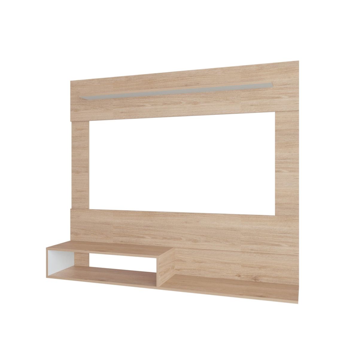 FMFURNITURE - Panel TV  55" con Repisa  - Cafe Claro 120x140x31.5 cm