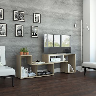 Imagen 2 del producto Rack TV 40"" Extensible Fm-001C - Cafe Claro / Blanco