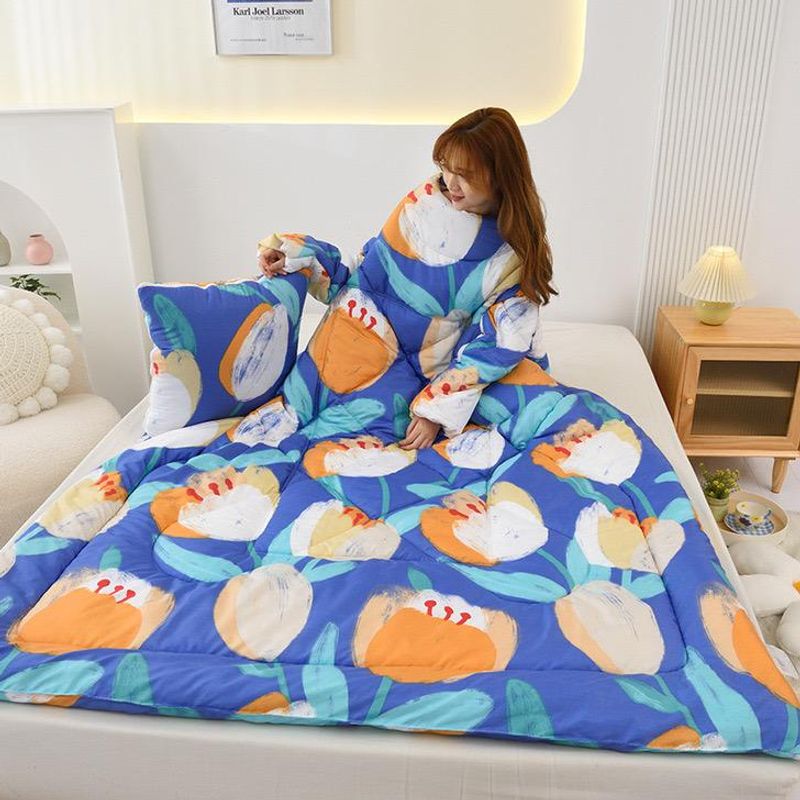 GENERICO - Frazada Kawaii  Azul Con Mangas Convertible 3 En 1 Para Adultos…
