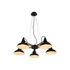 BP - Lámpara Colgante Denver 5 Luces Negro Mate D80cm
