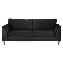 LATAM HOME - Sofá Milan 3C Tela Felpa Negro Con Asiento de Resortes Pocket