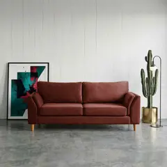 LATAM HOME - Sofá Milan 3C Tela Felpa Chocolate Con Asiento de Resortes Pocket