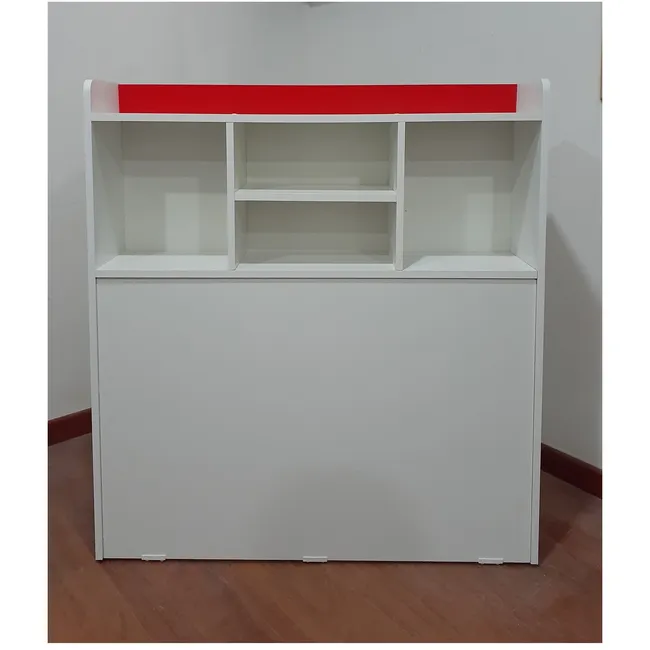 MUEBLES KIDS - Respaldo repisa 1.5  plaza , ROJO
