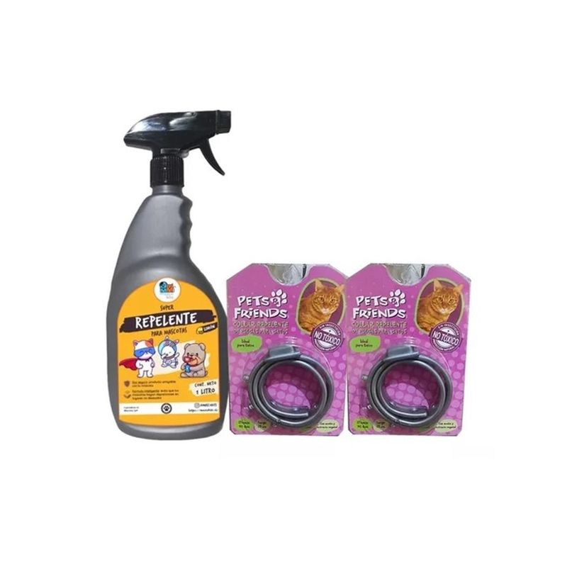 GENERICO - Kit Para Gatos Super Repelente  X2 Collar Antipulgas