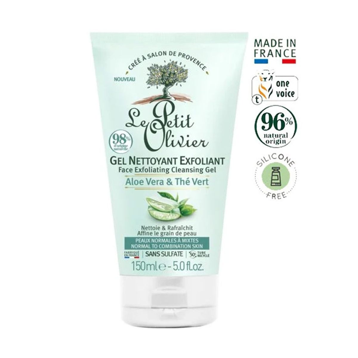 LE PETIT OLIVIER - Gel Exfoliante  Piel Aloe Vera Te Verde Le Petit 150 Ml