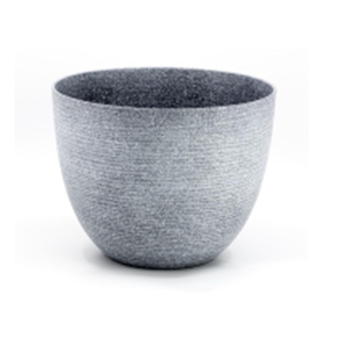 MOBII - Macetero Plástico Símil Piedra. Color Gris. D35Xh29 Cm.