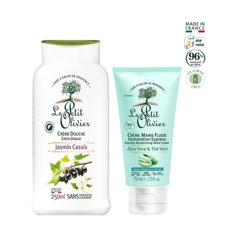 LE PETIT OLIVIER - Pack Crema Manos Aloe Vera Más Crema De Ducha Jazmín 450ML