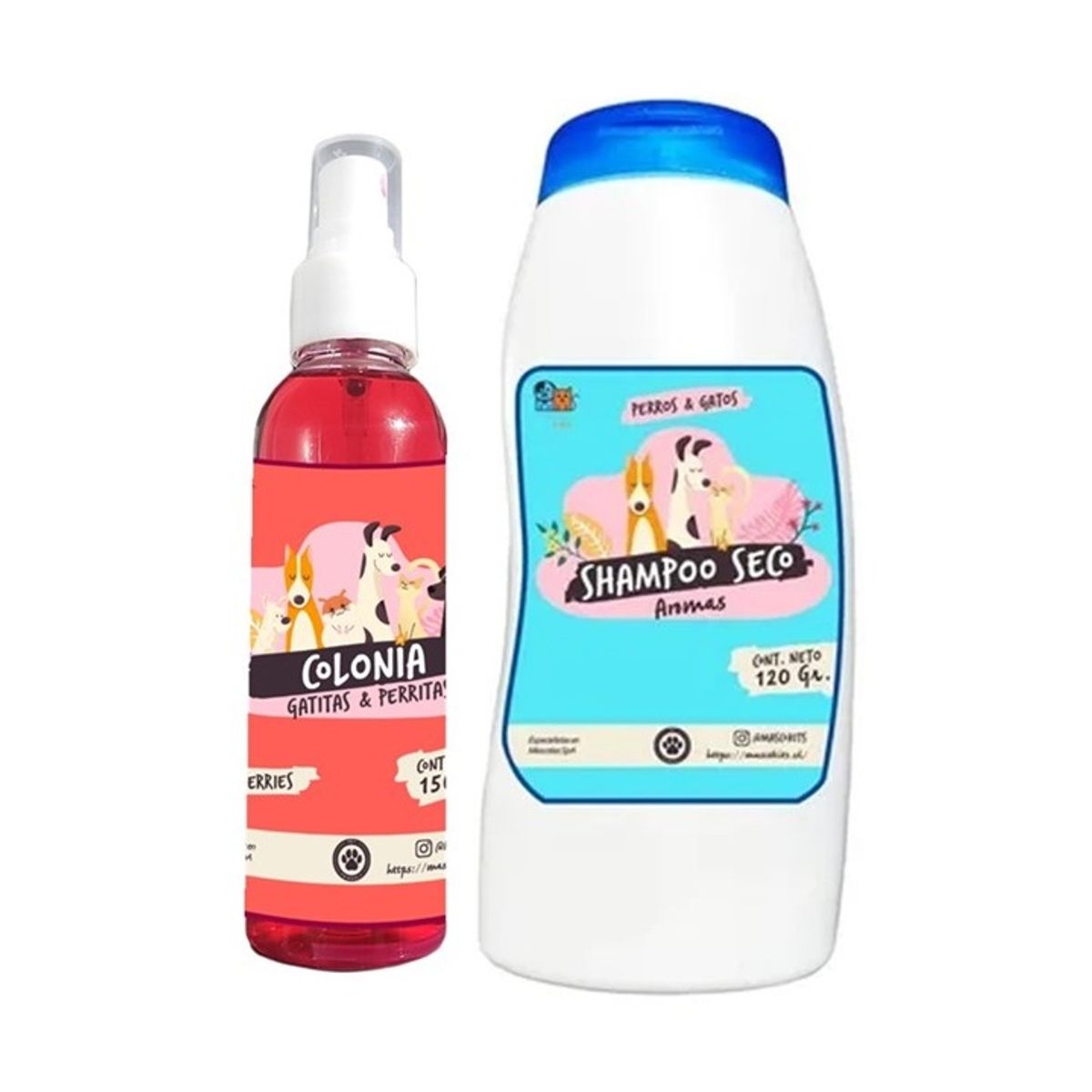 MASCOKITS - Kit Para Gato Shampoo Seco Colonia Berries-Coco.