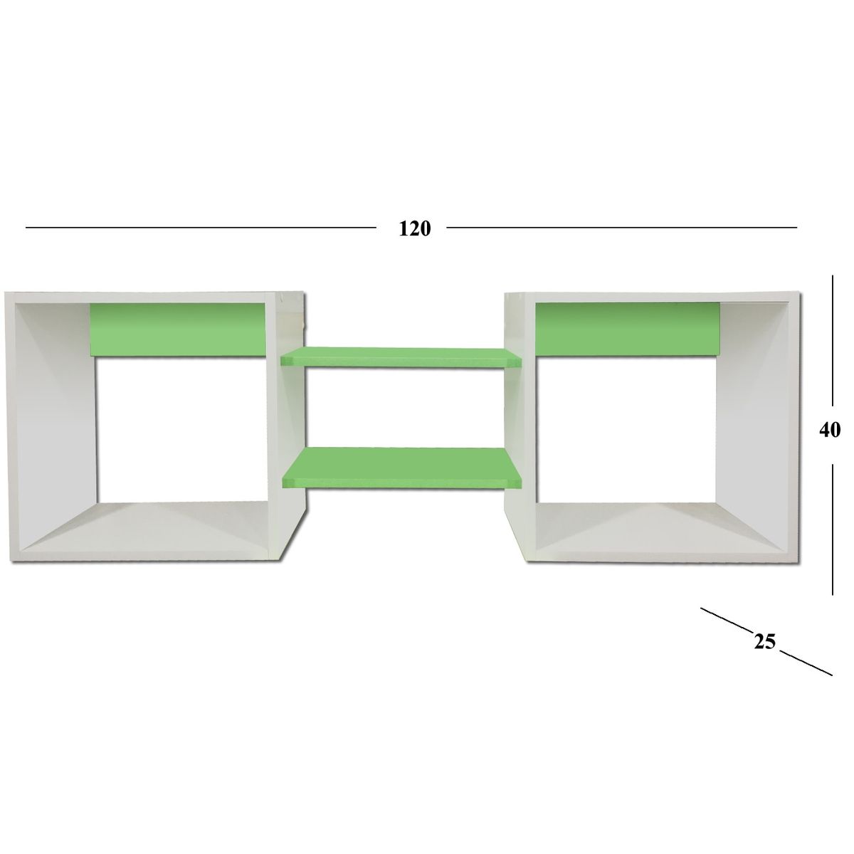 MUEBLES KIDS - Repisa cubo verde menta
