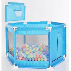 GENERICO - CORRAL CON ARO BASKETBALL CELESTE