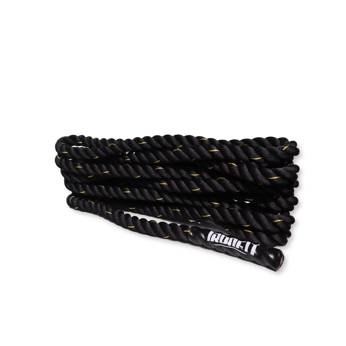 CITYSHOP - Cuerda Funcional Negra Crossfit con Mangos de Goma Antideslizante Polydacron 38 mm x 9 m