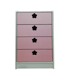 MUEBLES KIDS - Cajonera de 4 cajones rosada flor