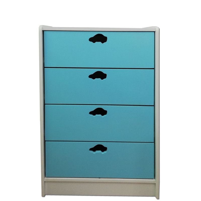 MUEBLES KIDS - Cajonera de 4 cajones celeste auto