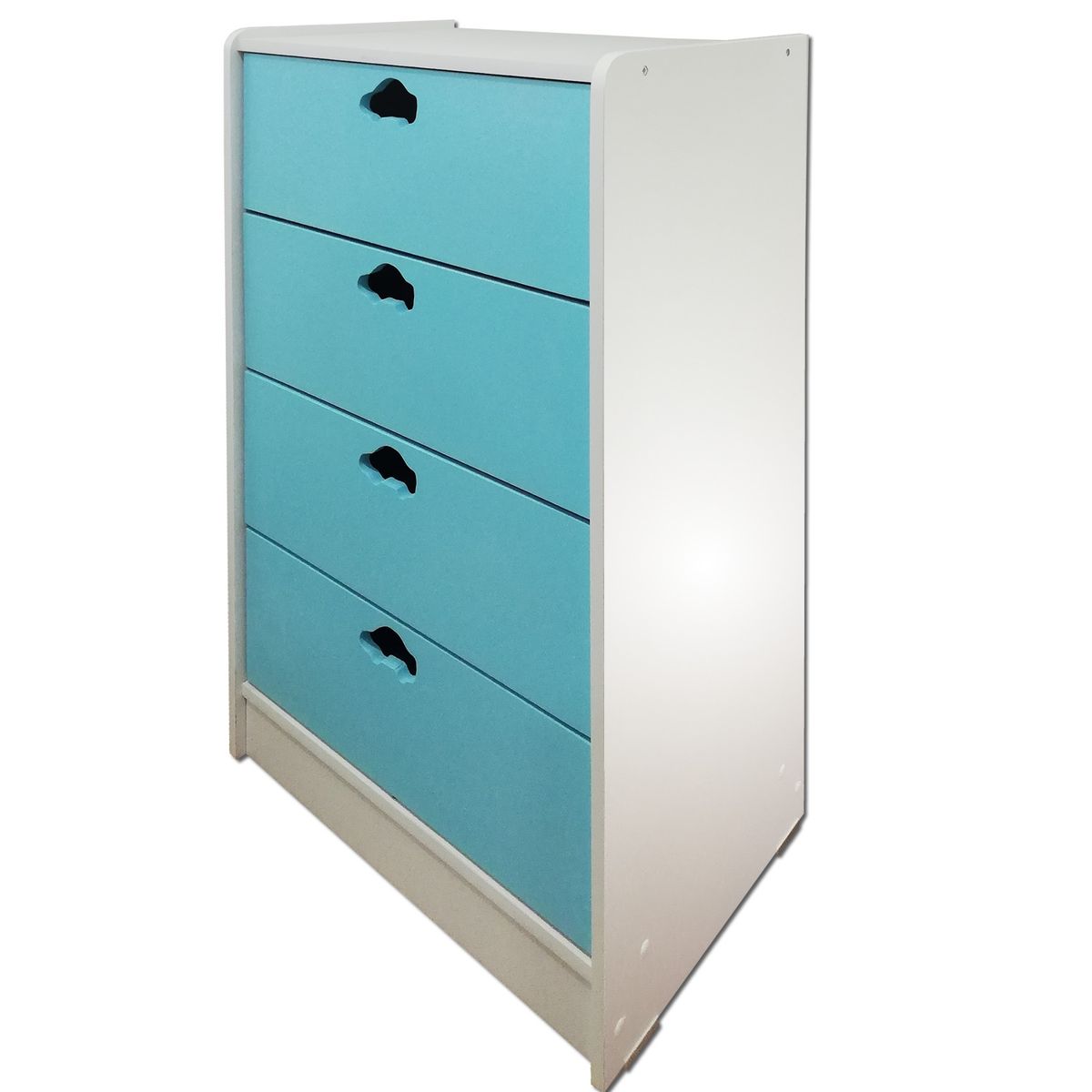 MUEBLES KIDS - Cajonera de 4 cajones celeste auto