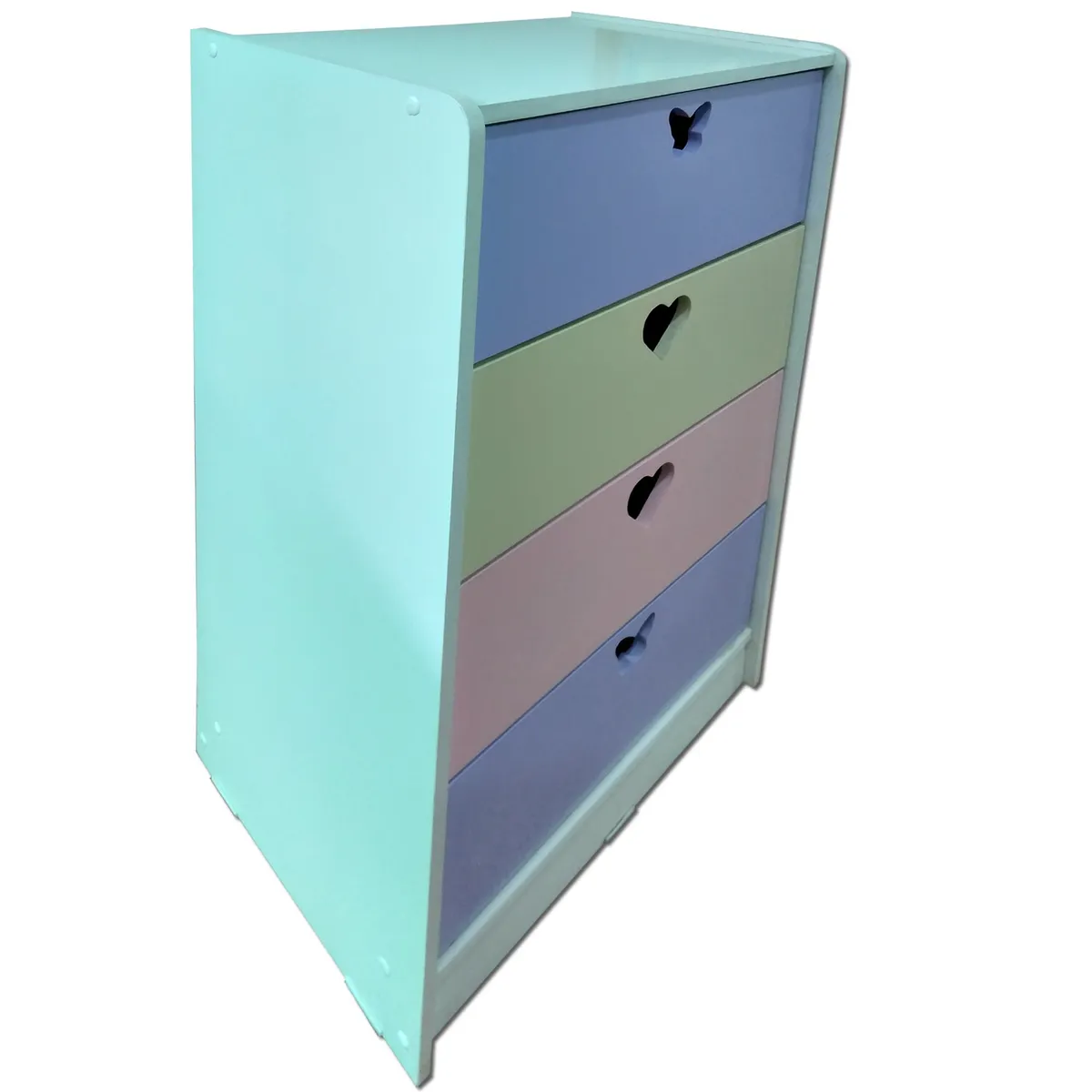 MUEBLES KIDS - Cajonera de 4 cajones crema lila rosada