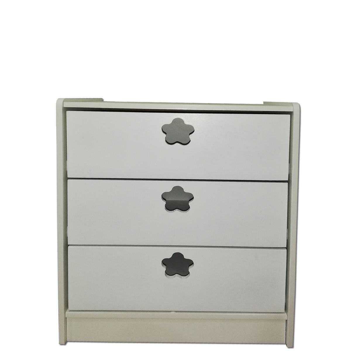 MUEBLES KIDS - Cajonera de 3 cajones blanca flor