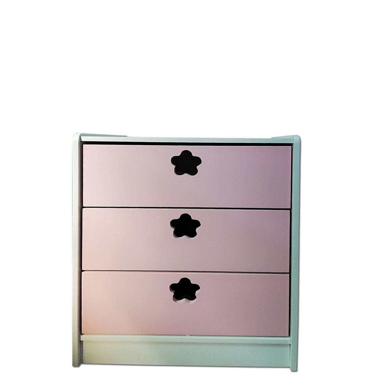 MUEBLES KIDS - Cajonera de 3 cajones rosada flor