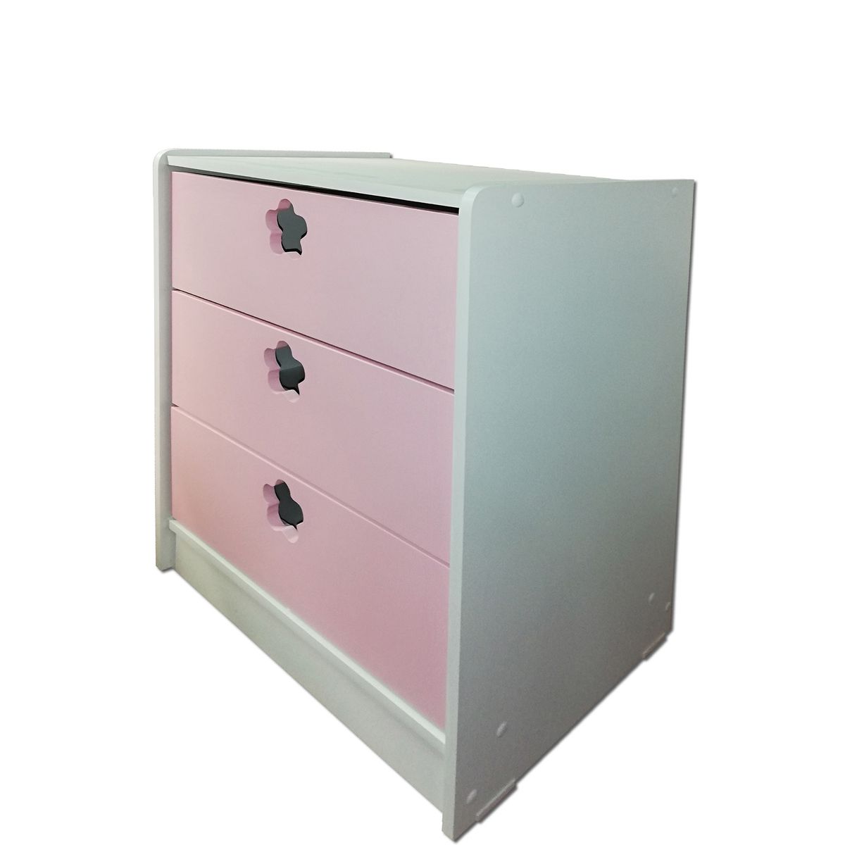 MUEBLES KIDS - Cajonera de 3 cajones rosada flor