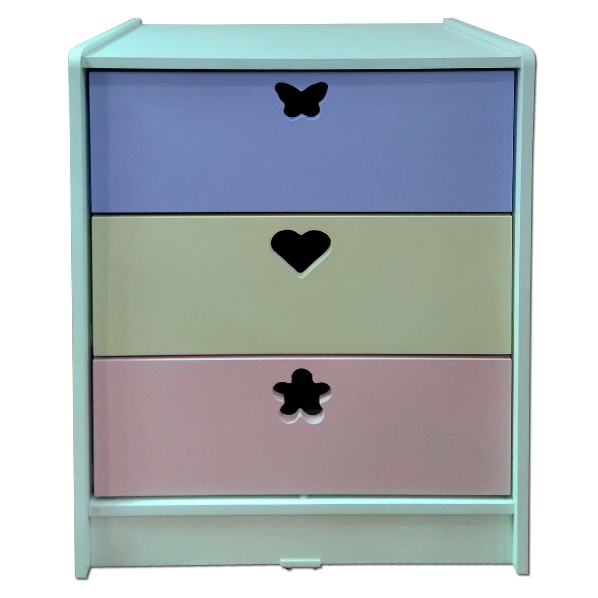 MUEBLES KIDS - Cajonera de 3 cajones crema lila rosada