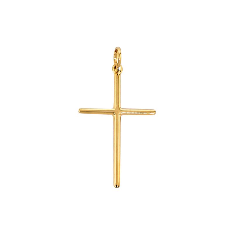 ANDREA COGGIOLA JOYAS - Colgante Cruz Grande Enchapado Oro 18 K