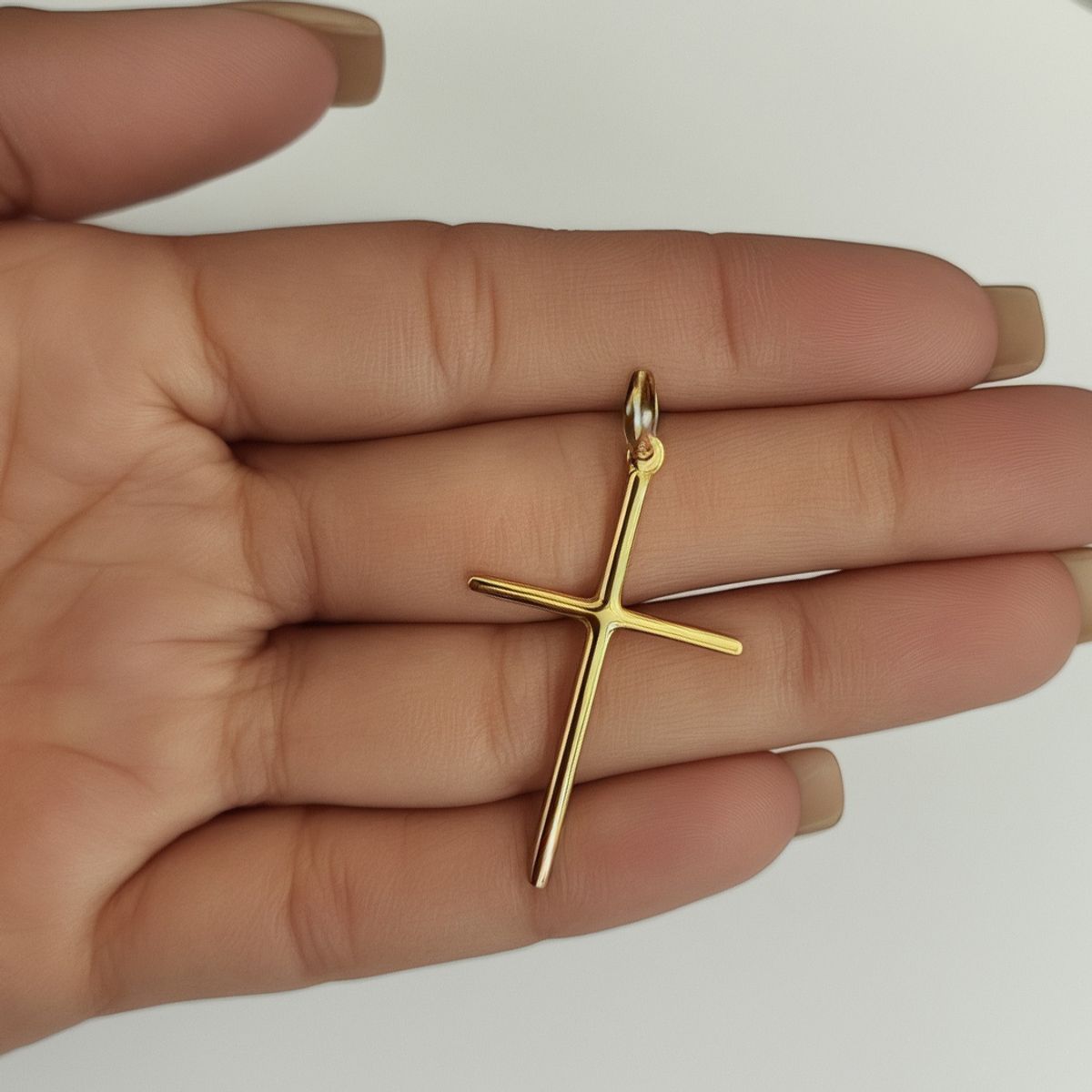 COGGIOLA - Colgante Cruz Grande Enchapado Oro 18 K