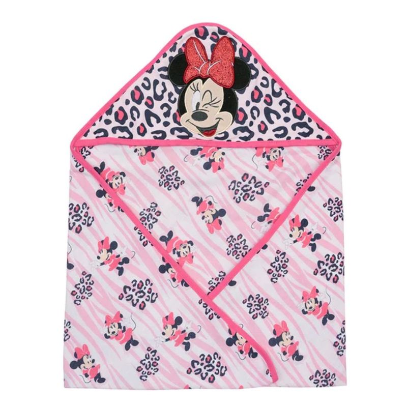 BAMBINO - Toalla rosa con capucha para bebé Minnie
