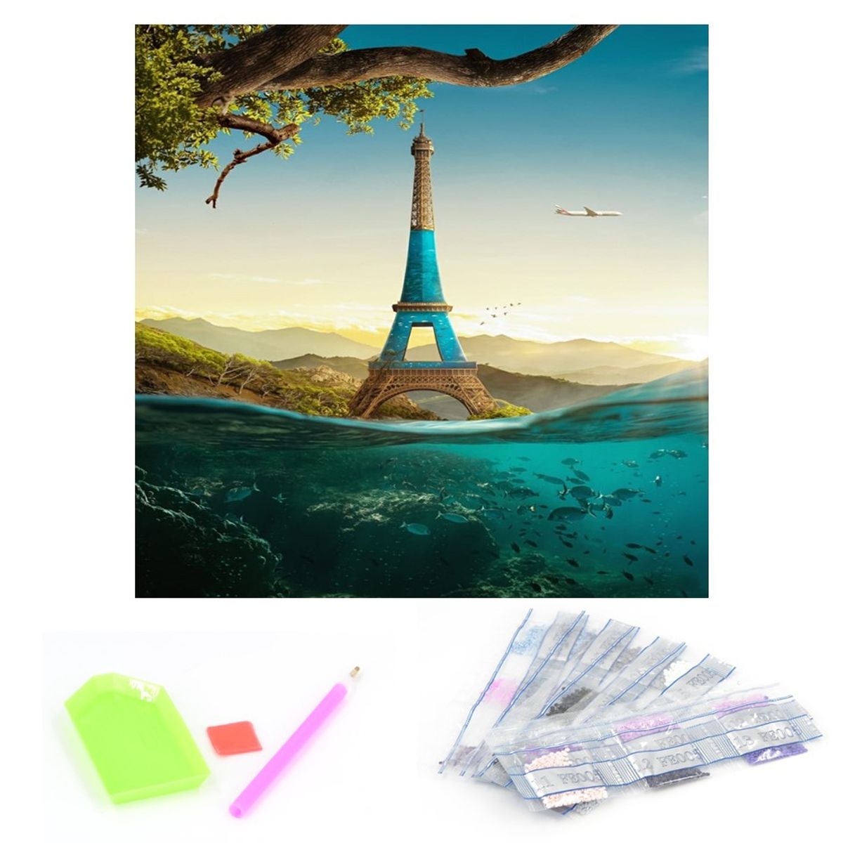 GENERICO - Diamond Painting 5d kit pintura 12.200 diamantes-paisaje 10…