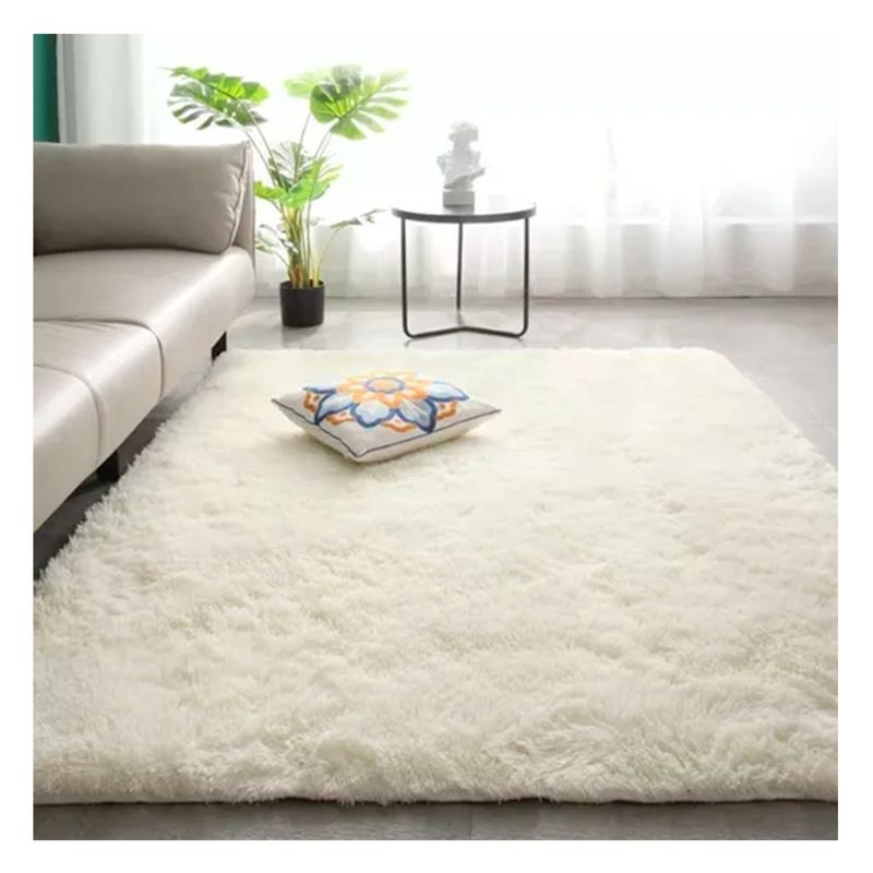 GENERICO - Alfombra Peluda 195 × 230cm Super Suave Crema Liso