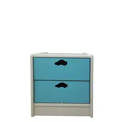 MUEBLES KIDS - Velador 2 cajones celeste auto
