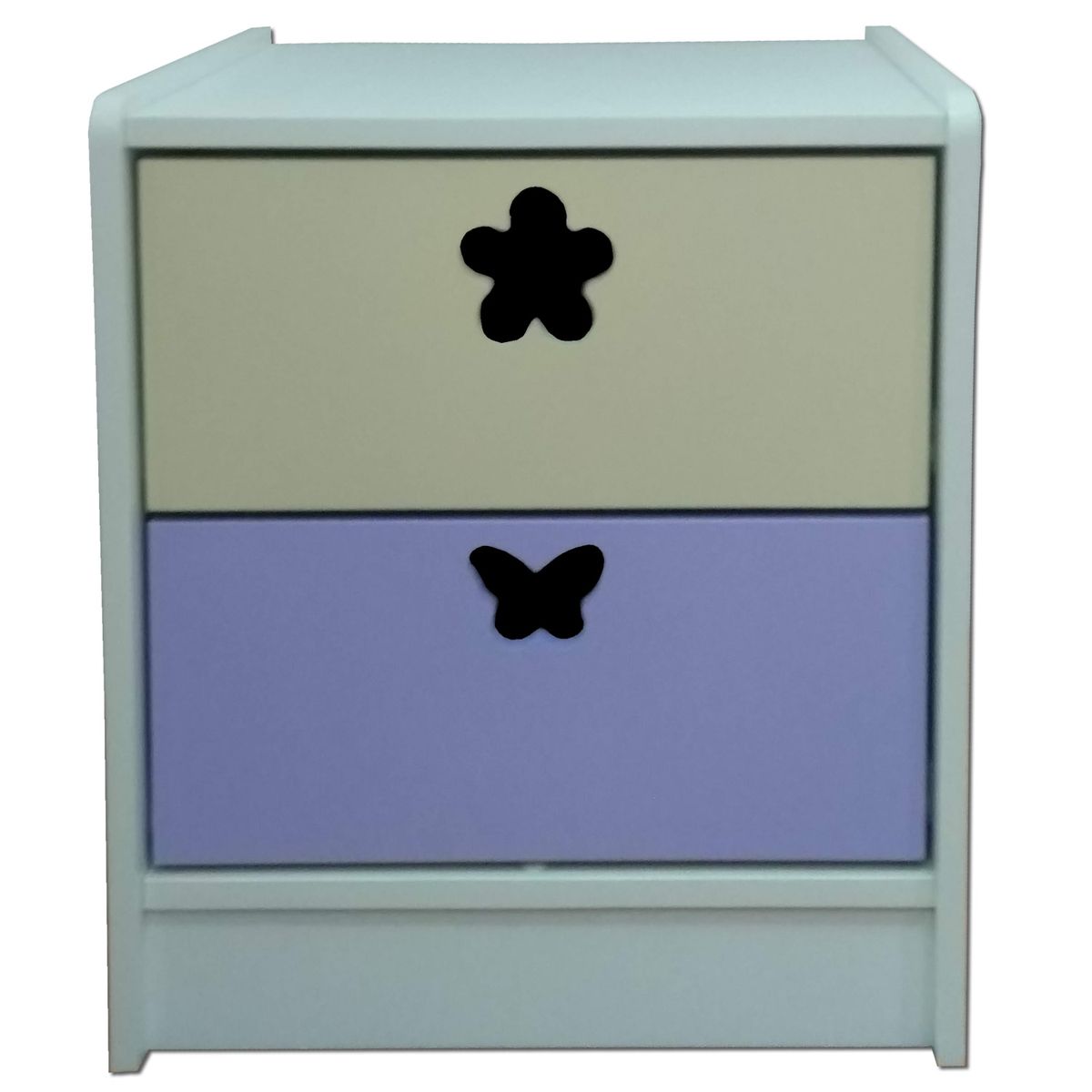 MUEBLES KIDS - velador 2 cajones crema lila