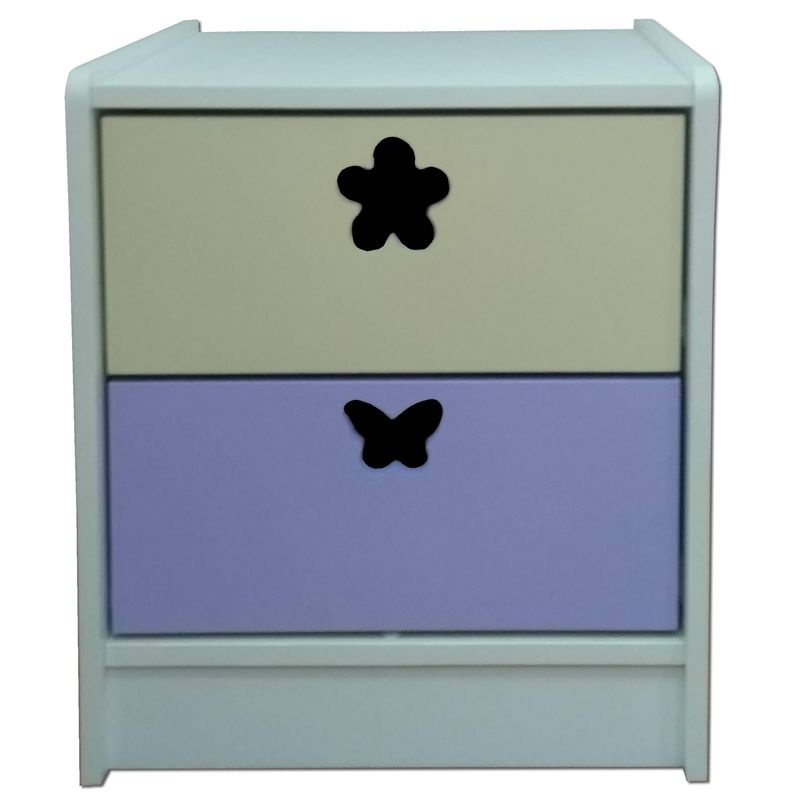 MUEBLES KIDS - velador 2 cajones crema lila