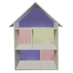 MUEBLES KIDS - Repisa casa crema lila rosada