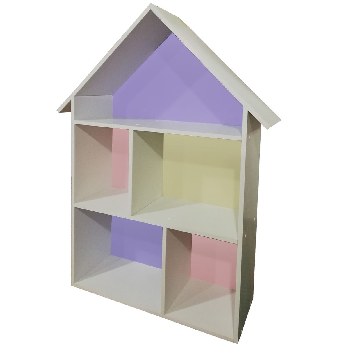 MUEBLES KIDS - Repisa casa crema lila rosada