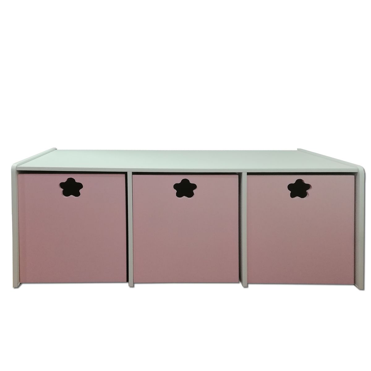 MUEBLES KIDS - juguetera de 3 cajones rosada flor