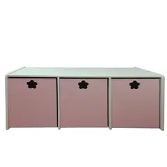 MUEBLES KIDS - Juguetera de 3 cajones rosada flor