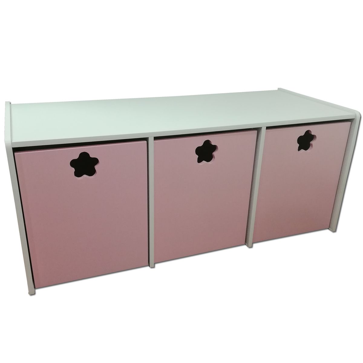 MUEBLES KIDS - juguetera de 3 cajones rosada flor