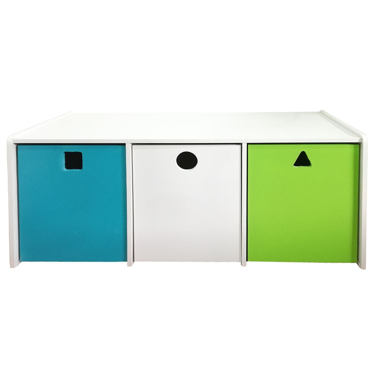 MUEBLES KIDS - Juguetera de 3 cajones blanco calipso verde pistacho