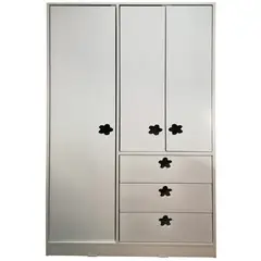 MUEBLES KIDS - Closet 3 puertas , 3 cajones blanca flor