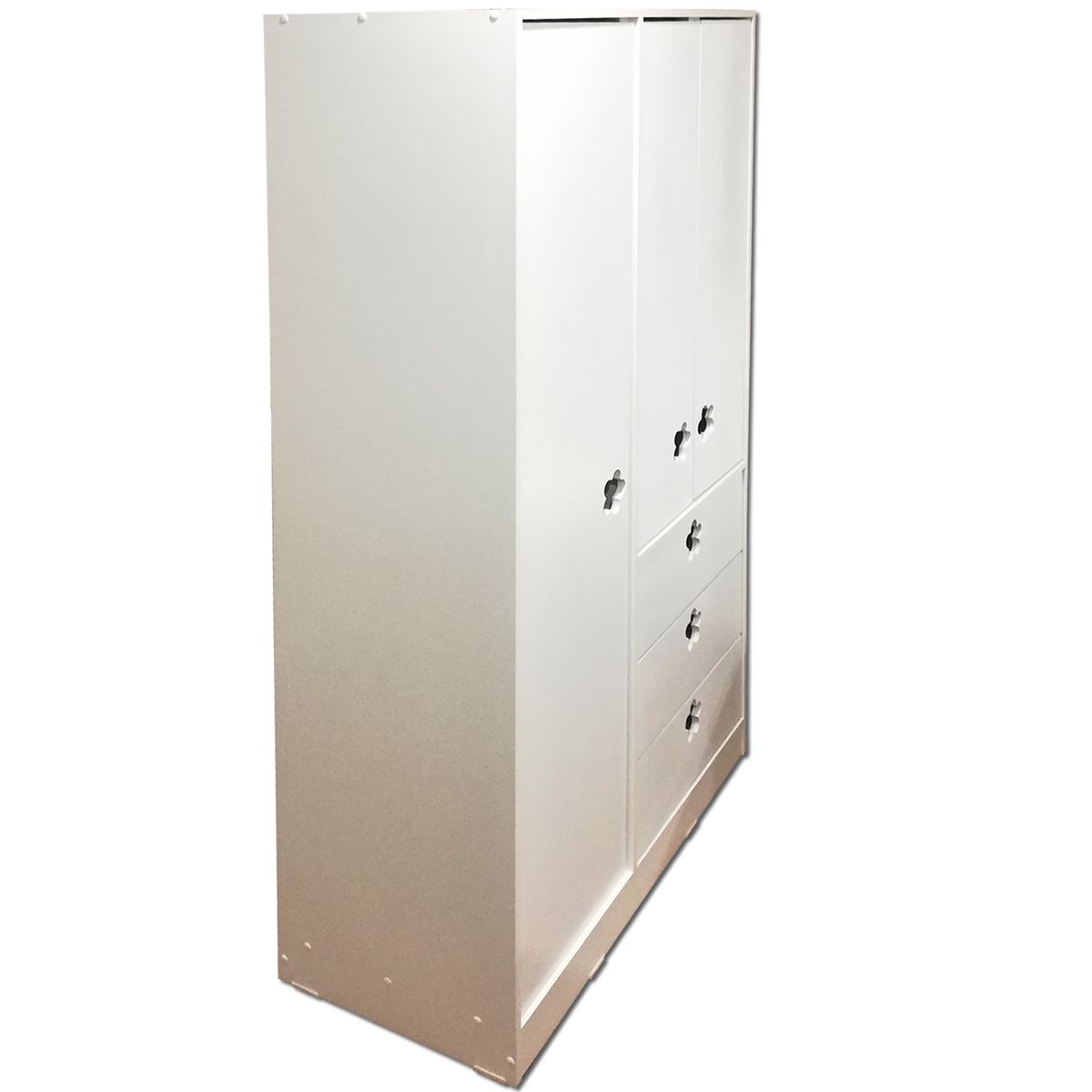 MUEBLES KIDS - closet 3 puertas , 3 cajones blanca flor