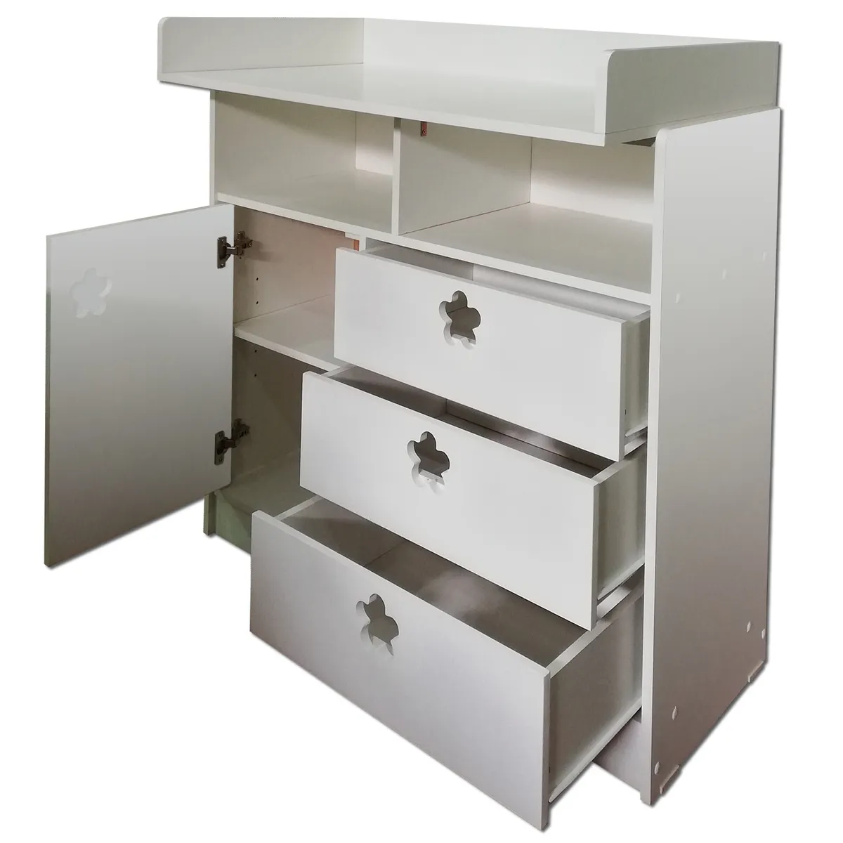 MUEBLES KIDS - comoda mudador blanca flor