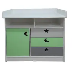 MUEBLES KIDS - Comoda mudador verde gris