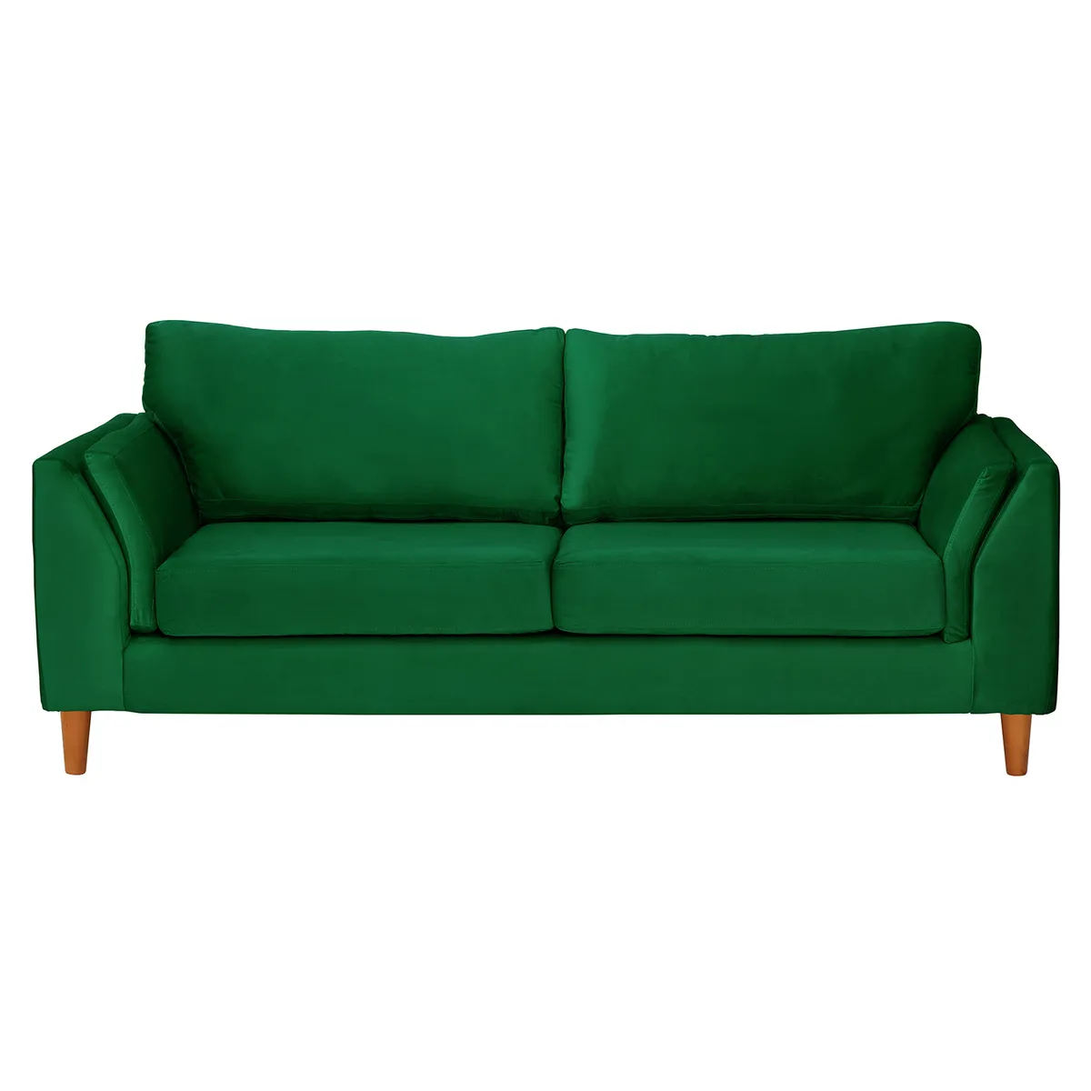 LATAM HOME - Sofá Milan 3C Tela Felpa Verde Con Asiento de Resortes Pocket