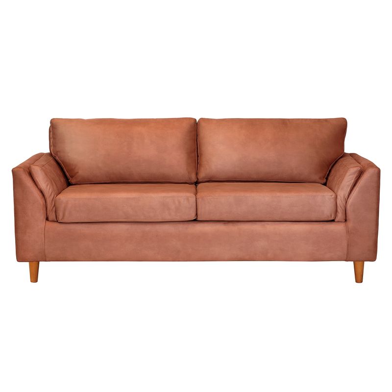 LATAM HOME - Sofá Milan 3 Cuerpos Cuero Kentucky Cafe Claro
